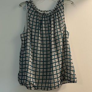 Ann Taylor Shell Blouse, geometric, size XL